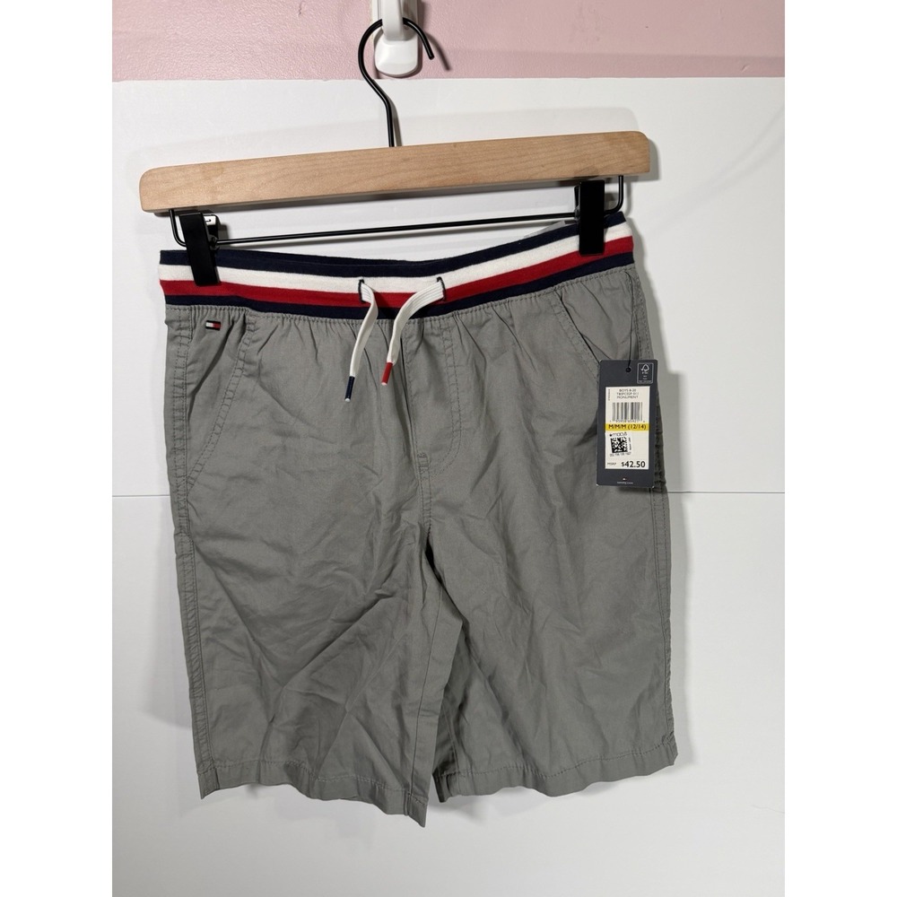 Tommy Hilfiger Boys Pull On Shorts Medium 12 14 Monument Gray Elastic Waist